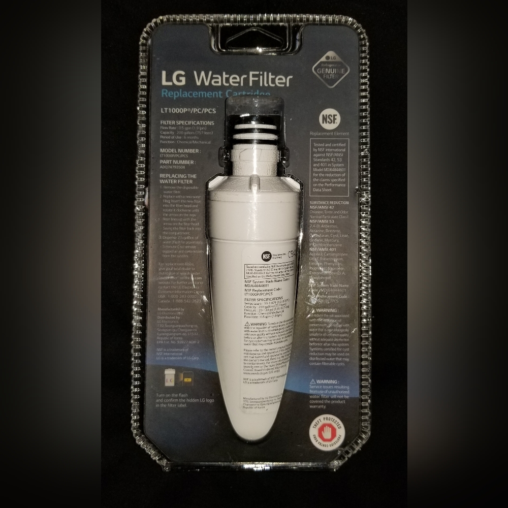 NWT LG Water Filter Replacement Cartidge # LT1000P/PC NSF/ANSI